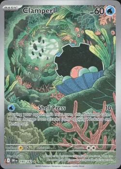 Pokemon Clamperl 195/182 Illustration Rare Destined Rivals Holo Near Mint - Image 1