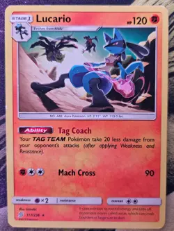 Lucario 117/236 Rare Unified Minds Pokemon Moderately Played - Image 1