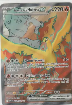 Pokemon TCG Team Rocket's Moltres Ex Moltres Ultra Rare Holo (DRI) 208/182 NM - Image 1