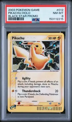 2003 POKEMON BLACK STAR PROMO #012 PIKACHU-HOLO PSA 8 - Image 1