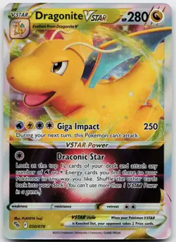 Dragonite VSTAR 050/078 Holo VSTAR Rare Pokemon GO Pokemon Near Mint - Image 1
