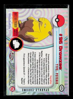 Topps Pokemon Animation Series 2 Topps Chrome #96 Drowzee Parallel Sparkle - Image 2
