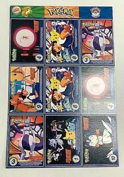 Burger King Pokemon #20 Master Trainer Set Uncut Sheet - Image 2