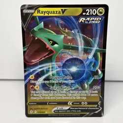 Pokemon Rayquaza V Ultra Rare 100/159 Evolving Skies Rapid Strike 210 HP - Image 1