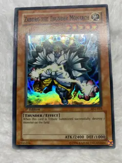 Yu-Gi-Oh! Zaborg the Thunder Monarch AST-023 1st Edition Super Rare Heavy Played - Image 1