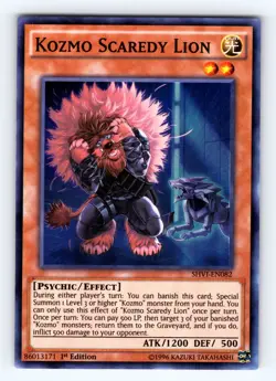 Yugioh Kozmo Scaredy Lion SHVI-EN082 1st Super Rare - NM 💎 - Image 1