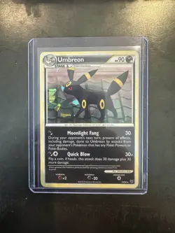 Umbreon 10/90 HGSS Undaunted Cracked Ice Holo Rare Pokemon Card LP - Image 1