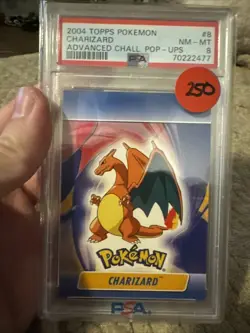 PSA 8 Pokemon TOPPS Advanced Challenge Pop up card 8 of 10 Charizard - Image 1
