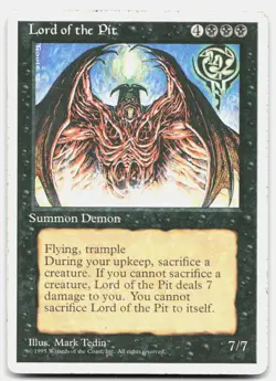 Lord of the Pit 28 Rare Fourth Edition Magic: The Gathering Lightly Played - Image 1