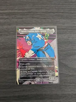 MTG Marvel Super Heroes Captain America, Super-Soldier Borderless 0316 Mythic - Image 1