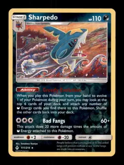 Sharpedo 111/214 Unbroken Bonds Pokemon Reverse Holo NM - Image 1