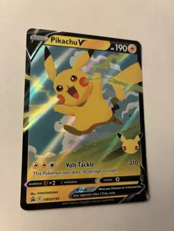 Pikachu V SWSH143 Celebrations Promo Pokemon Card - Image 1