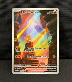 IMPERFECT NM Pokemon TCG Charmander 168/165 SV 151 Illustration Rare English - Image 1