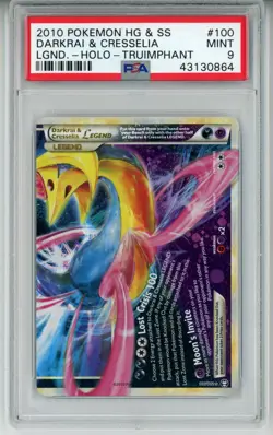 POKEMON TRIUMPHANT DARKRAI & CRESSELIA #100 LEGEND BOTTOM PSA 9 MINT #43130864 - Image 1