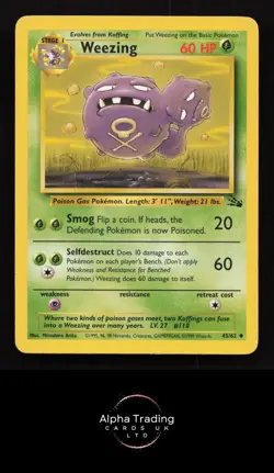 Weezing 45/62 Uncommon Fossil Pokemon Unlimited Lightly Played - Image 1