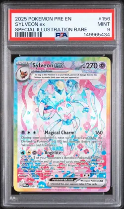 2025 POKEMON PRE EN-PRISMATIC EVOLUTIONS #156 SYLVEON EX PSA 9 - Image 1