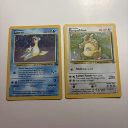 Vintage Pokemon Holo Lapras & Kangaskhan WOTC MP-LP - Image 1