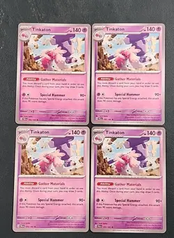 4x Tinkaton 105/193 Scarlet Violet Paldea Evolved Pokemon TCG Non Holo Playset - Image 1
