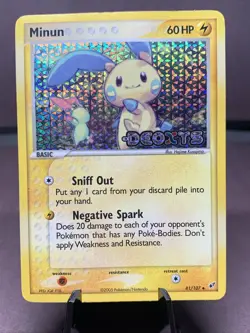 Pokemon TCG Minun 41/107 EX Deoxys Reverse Holo Stamped 2005 HP - Image 1