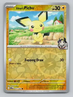 Ethan's Pichu 071/182 Common Destined Rivals Pokemon Reverse Holo Near Mint - Image 1