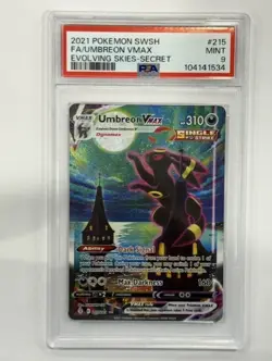 2021 Pokemon Evolving Skies - Umbreon Vmax #215 PSA 9 - Image 1