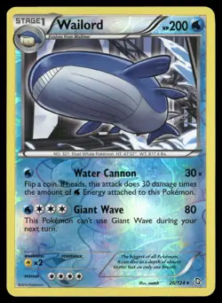Wailord 26/124 Rare Dragons Exalted Pokemon Reverse Holo NM/M - Image 1