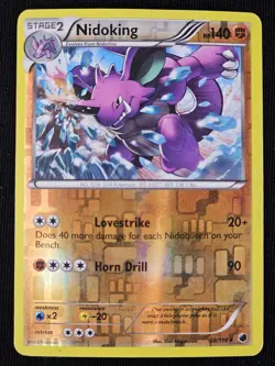 Pokemon TCG | Black & White | Plasma Freeze | Nidoking Reverse Holo 58/116 - Image 1