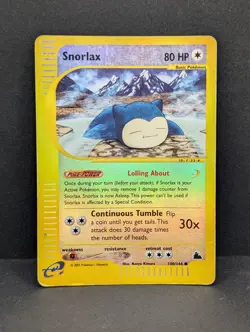 Snorlax 100/144 Skyridge Reverse Holo Rare vintage Pokemon TCG WOTC inked - Image 1