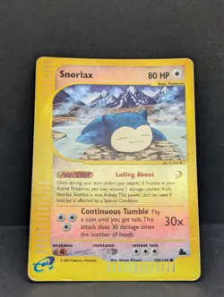 Snorlax 100/144 Skyridge Reverse Holo Rare vintage Pokemon TCG WOTC inked - Image 3