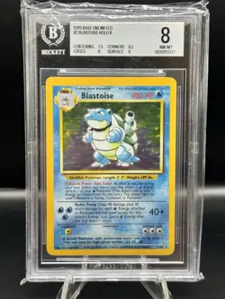 Pokemon 1999 Base Set Unlimited Blastoise Holo Rare #2/102 BGS 8 English - Image 1