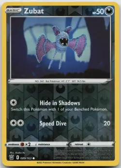 Pokemon Zubat 089/163 C Battle Styles Reverse Holo NM - Image 1