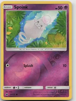 Pokemon Spoink 41/111 C Crimson Invasion Reverse Holo NM - Image 1