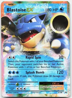 Blastoise EX 21/108 Holo EX Rare Evolutions Pokemon Holo Near Mint - Image 1