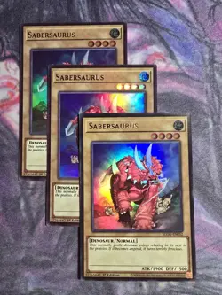 3x Sabersaurus 1st Edition Ultra Rare BLGG-EN052 Yu-Gi-Oh! - Image 1