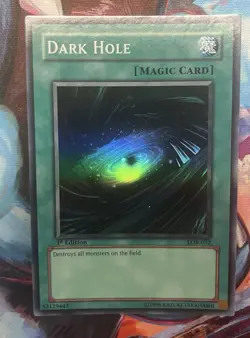 Yu-Gi-Oh! Dark Hole LOB-052 Super Rare 1st Edition Asian-English - Image 1