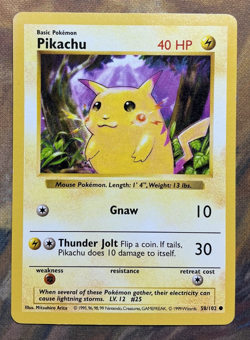 Pokemon Pikachu Red Cheeks 58/102 Base Set Unlimited English Card #3433 - Image 1
