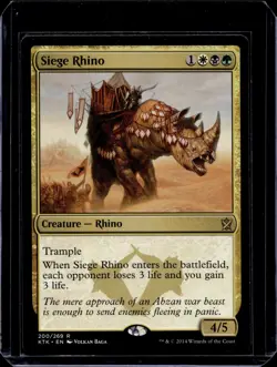 x1 Siege Rhino R MTG Khans of Tarkir LP, English - Image 1