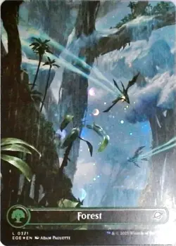 Magic | Edge of Eternities | Forest (0371) (Borderless) (Galaxy Foil) | 371 | NM - Image 1