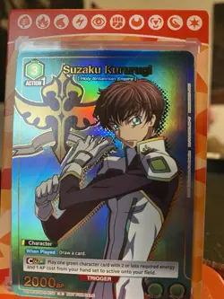 Union Arena Suzaku Kururugi (GOLD) Foil Alternate Art Promo Card Code Geass - Image 1
