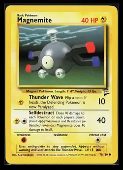 Magnemite 79/130 Common Base Set 2 Pokemon Card - Image 1