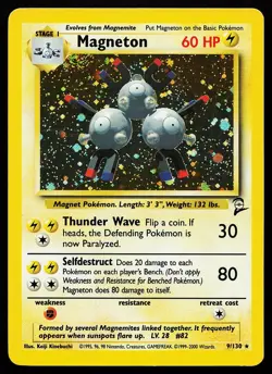 Magneton 9/130 Holo Rare Base Set 2 Pokemon Card - Image 1