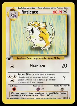 Raticate 40/102 Uncommon 1st Edition SPANISH Base Set Pokemon Card - Image 1