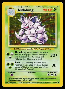 Nidoking 11/102 Holo Rare Base Set Unlimited Pokemon Card - Image 1