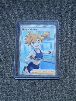 Pokemon TCG Misty's Vitality 111/084 Full Art Holo Pitch Black Trainer Card. - Image 1