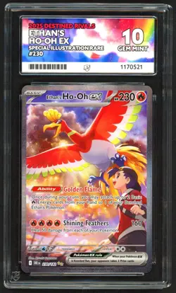 Pokemon Card - ACE 10 Ethan's Ho-Oh EX 230/182 - Destined Rivals SIR - GEM MINT - Image 1