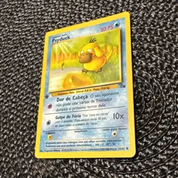 Pokemon TCG Portuguese Psyduck Card 53/62 Fossil Set, Common HP - Image 1