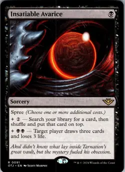 Magic: The Gathering Insatiable Avarice 91 Outlaws of Thunder Junction Rare NM - Image 1