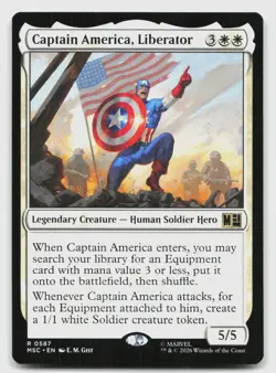 Captain America, Liberator 587 Commander: Marvel Super Heroes MTG NM - Image 1