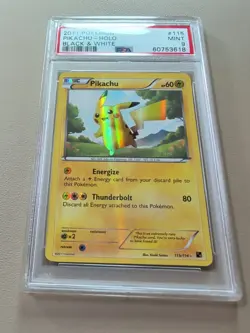 2011 Pokemon BLACK & WHITE Pikachu Holo BASE SET Secret Rare #115 PSA 9 - Image 2