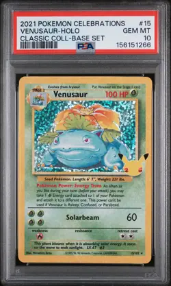 2021 POKEMON CELEBRATIONS CLASSIC COLLECTION #15 VENUSAUR-HOLO PSA 10 - Image 1